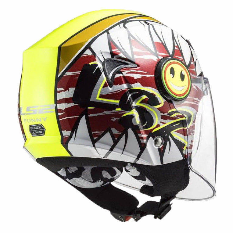 LS2 OF602 CRUNCH JUNIOR FUNNY ΠΑΙΔΙΚΟ ΚΡΑΝΟΣ JET WHITE HI-VIS YELLOW