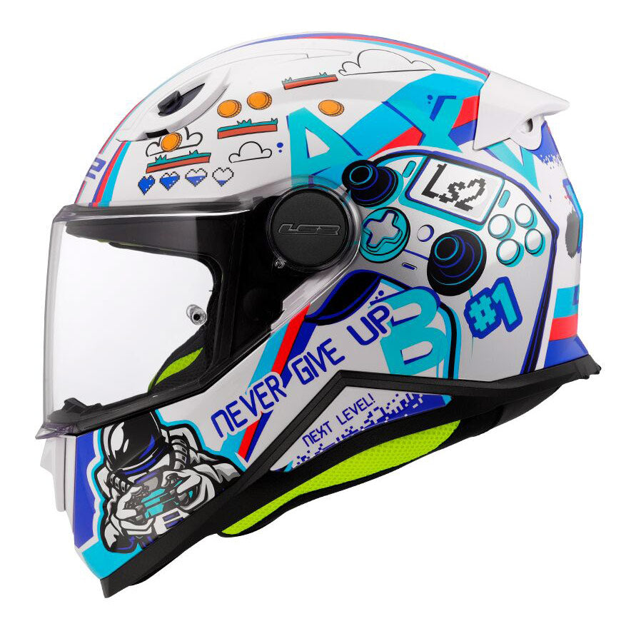 LS2 812 KID NEXT LEVEL ΠΑΙΔΙΚΟ ΚΡΑΝΟΣ ΜΗΧΑΝΗΣ FULL FACE WHITE BLUE