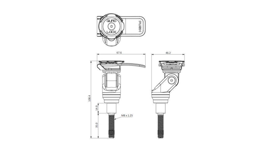 QUAD LOCK HANDLEBAR CLAMP BOLT MOUNT PRO ΒΑΣΗ ΚΙΝΗΤΟΥ ΓΙΑ ΚΑΒΑΛΕΤΑ